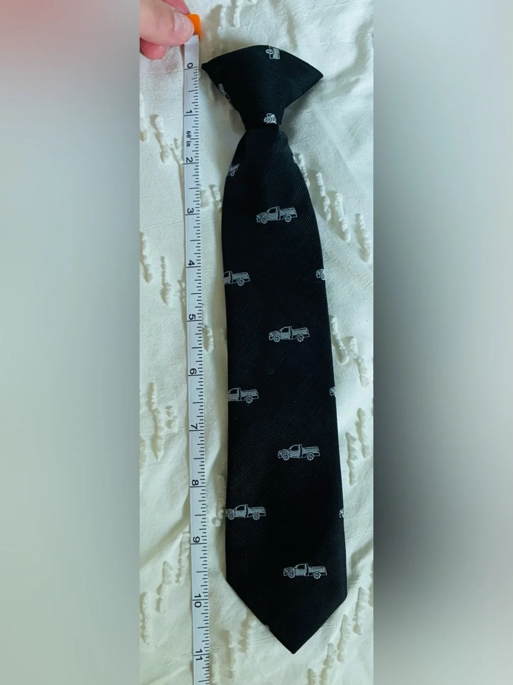 Black Novelty Car Pattern Tie - boys clip on tie Accessories